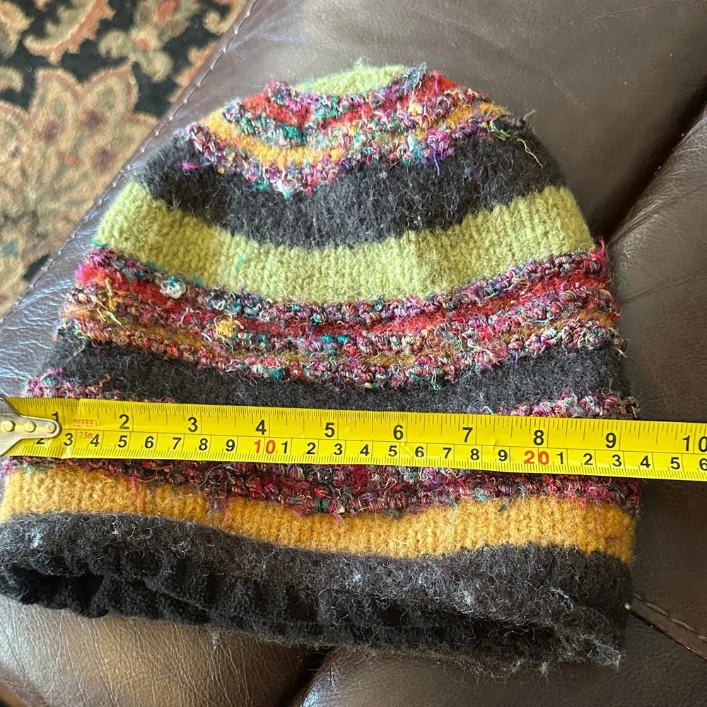 Zig zag Colorful slouchy Knit wool and silk Beanie - Picture 6 of 10